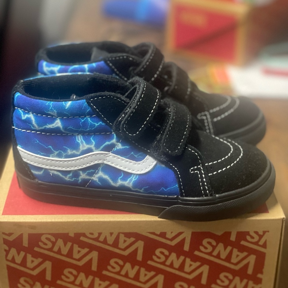 Vans Size 10c - blue/black/white *never worn*